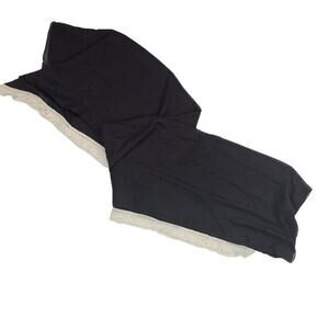 Nwt sunlily Bali wrap in black with beige ruffle tassel hem